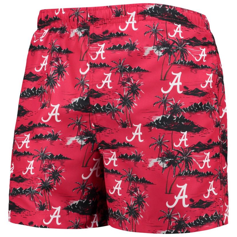 Alabama Crimson Tide NCAA Alabama Tide Island Palm Swim Trunks