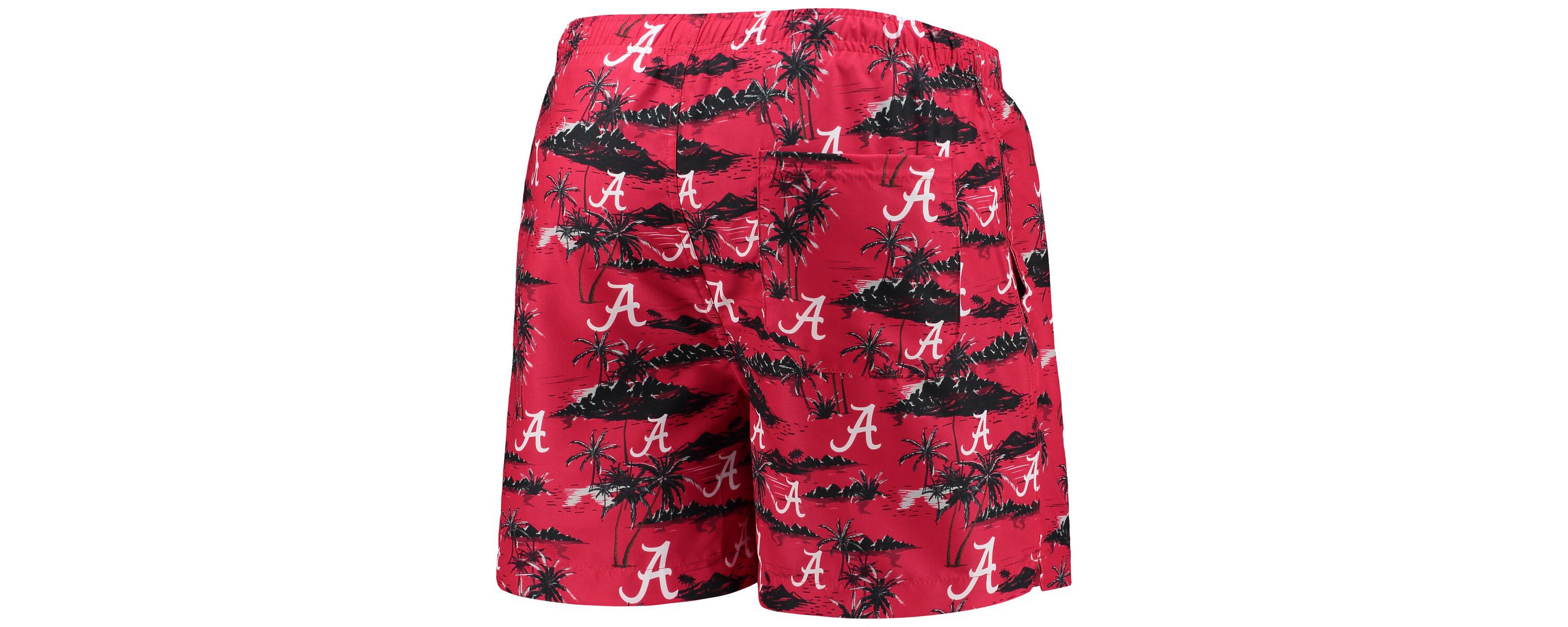 Alabama Crimson Tide NCAA Alabama Tide Island Palm Swim Trunks