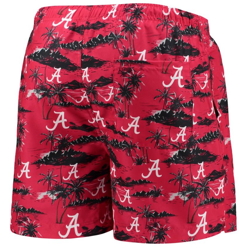 Alabama Crimson Tide NCAA Alabama Tide Island Palm Swim Trunks
