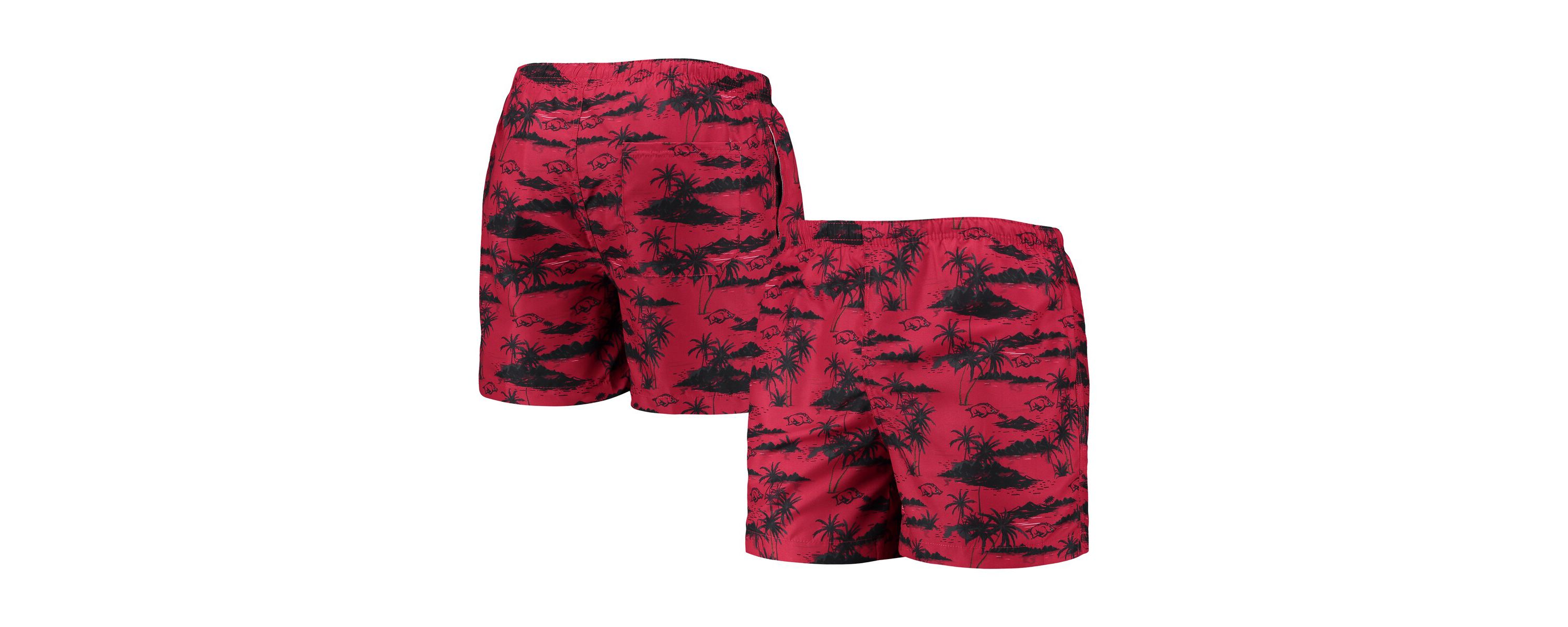 NCAA Arkansas Razorbacks Island Palm Swim Trunks