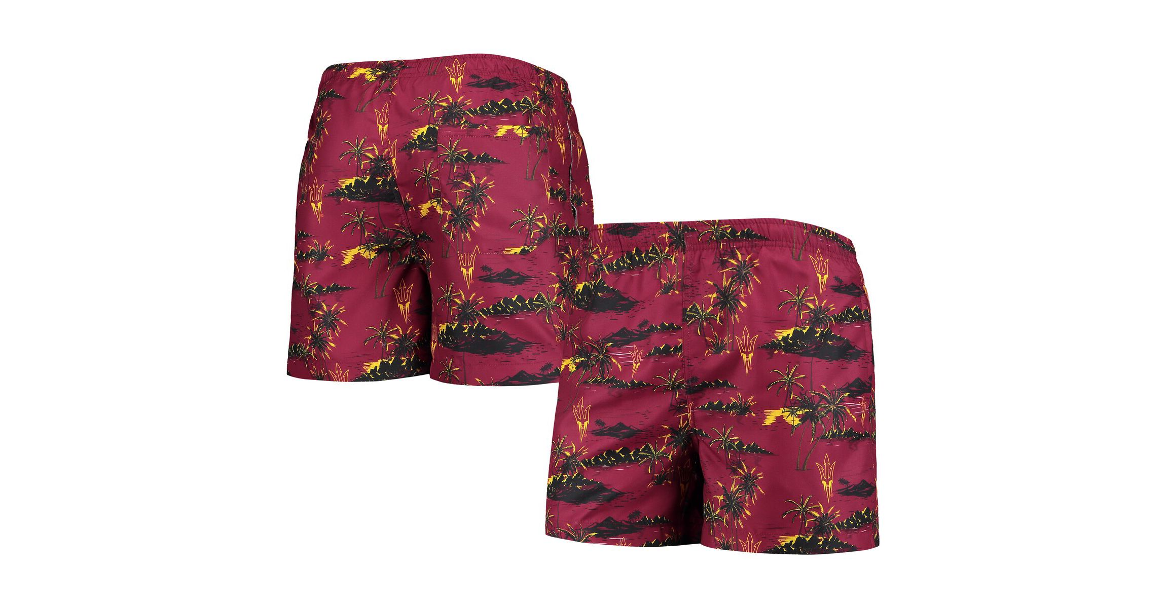 NCAA Arizona State Sun Devils Island Palm Swim Trunks