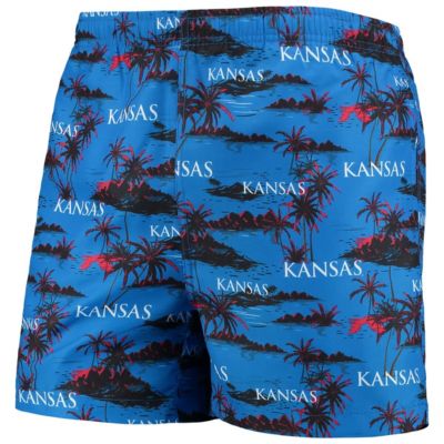 NCAA Kansas Jayhawks Island Palm Swim Trunks