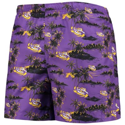 NCAA LSU Tigers Island Palm Swim Trunks