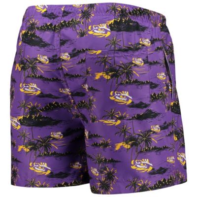 NCAA LSU Tigers Island Palm Swim Trunks