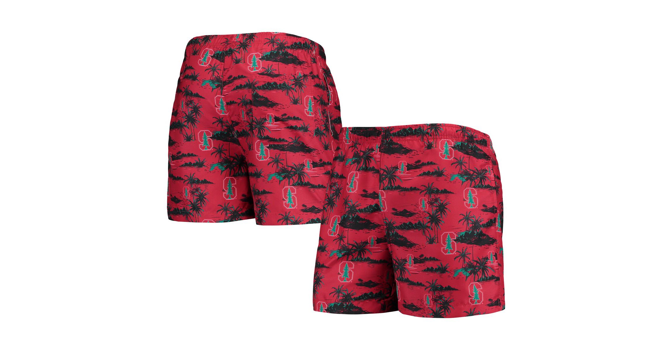 Stanford Cardinal NCAA Stanford Island Palm Swim Trunks