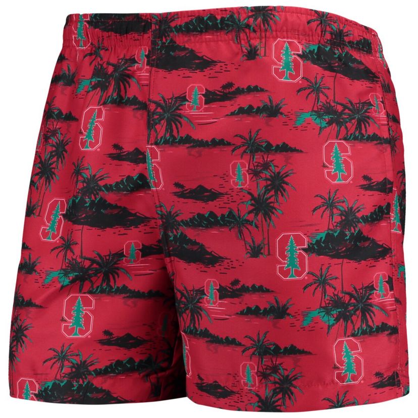 Stanford Cardinal NCAA Stanford Island Palm Swim Trunks