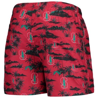 Stanford Cardinal NCAA Island Palm Swim Trunks