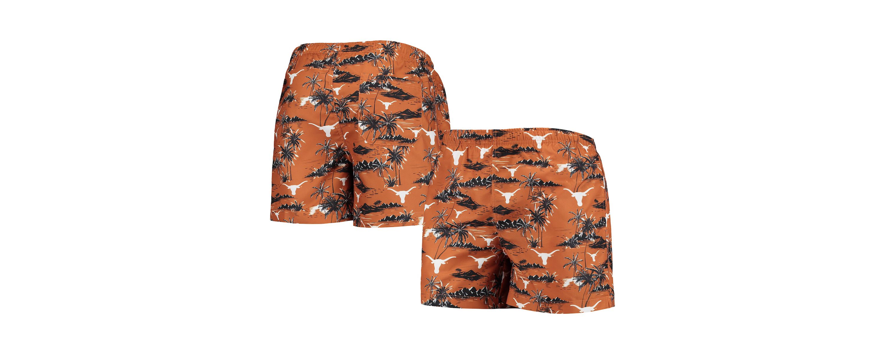 NCAA Texas Texas Longhorns Island Palm Swim Trunks