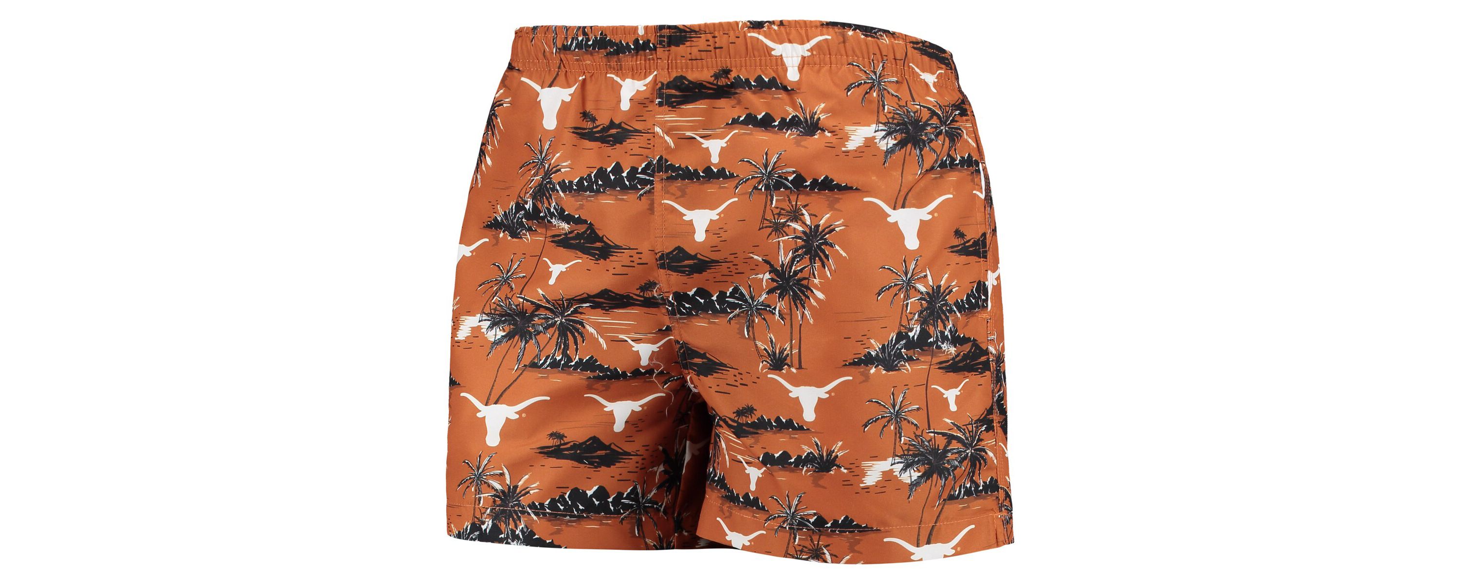 NCAA Texas Texas Longhorns Island Palm Swim Trunks