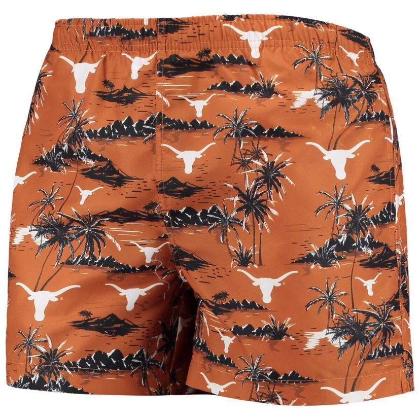 NCAA Texas Texas Longhorns Island Palm Swim Trunks