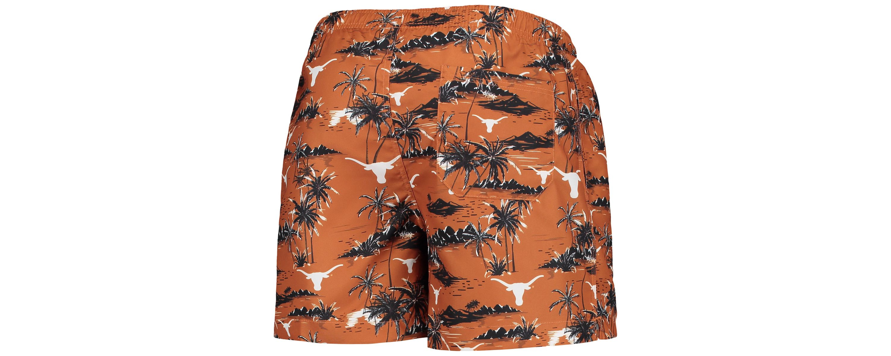 NCAA Texas Texas Longhorns Island Palm Swim Trunks