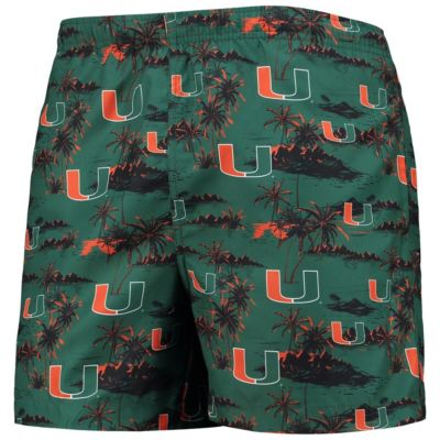 Miami (FL) Hurricanes NCAA Island Palm Swim Trunks