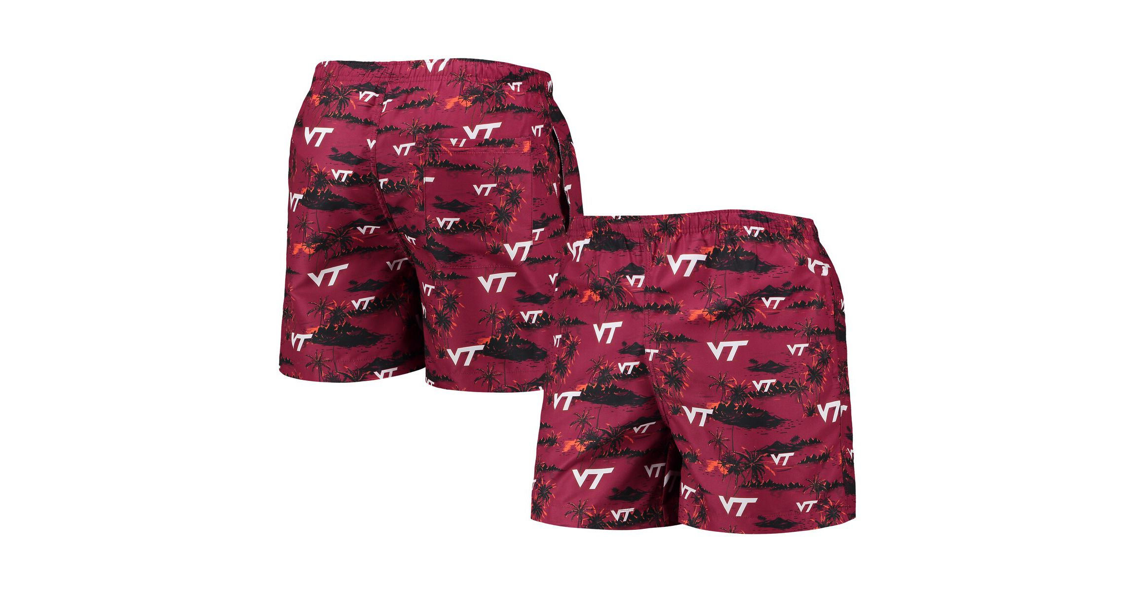 NCAA Virginia Tech Hokies Island Palm Swim Trunks