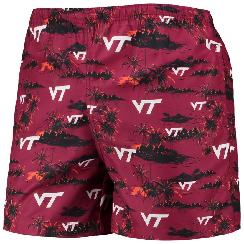NCAA Virginia Tech Hokies Island Palm Swim Trunks