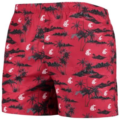 NCAA Washington State Cougars Island Palm Swim Trunks