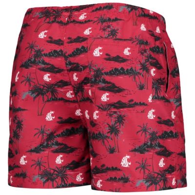 NCAA Washington State Cougars Island Palm Swim Trunks