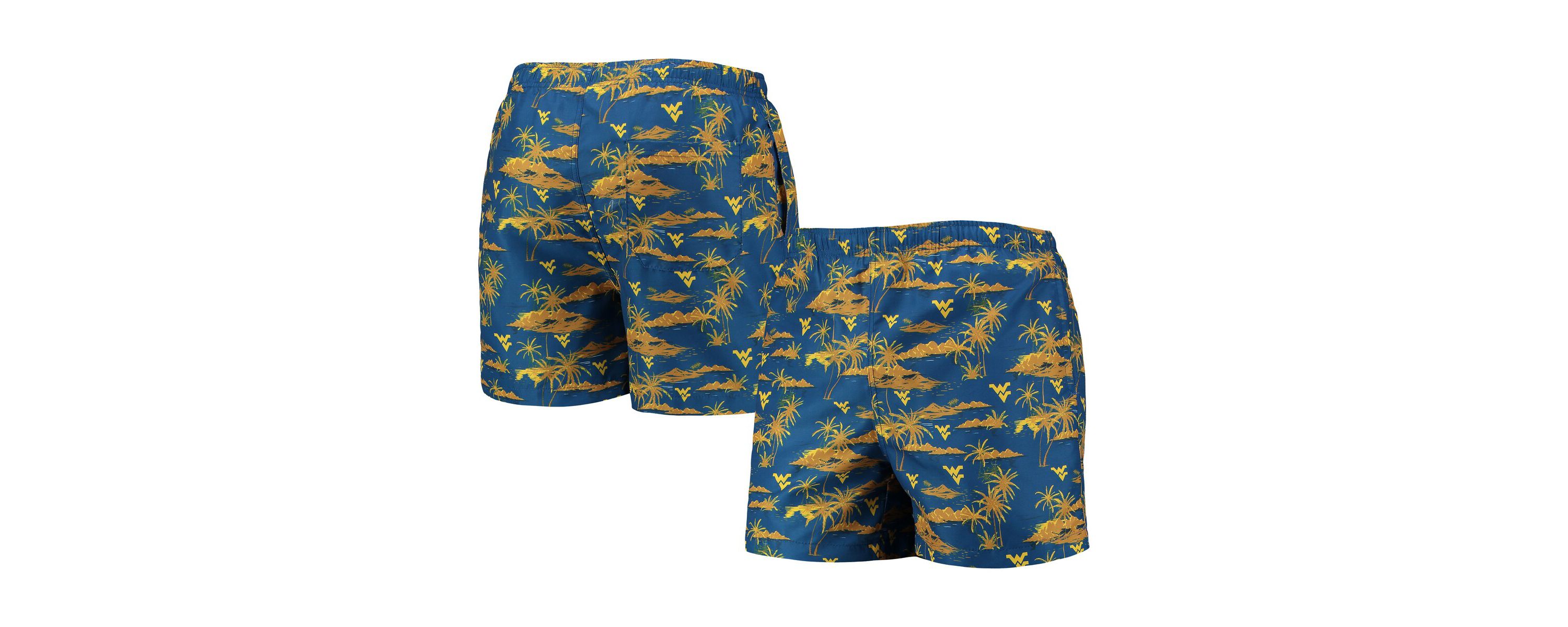NCAA West Virginia Mountaineers Island Palm Swim Trunks