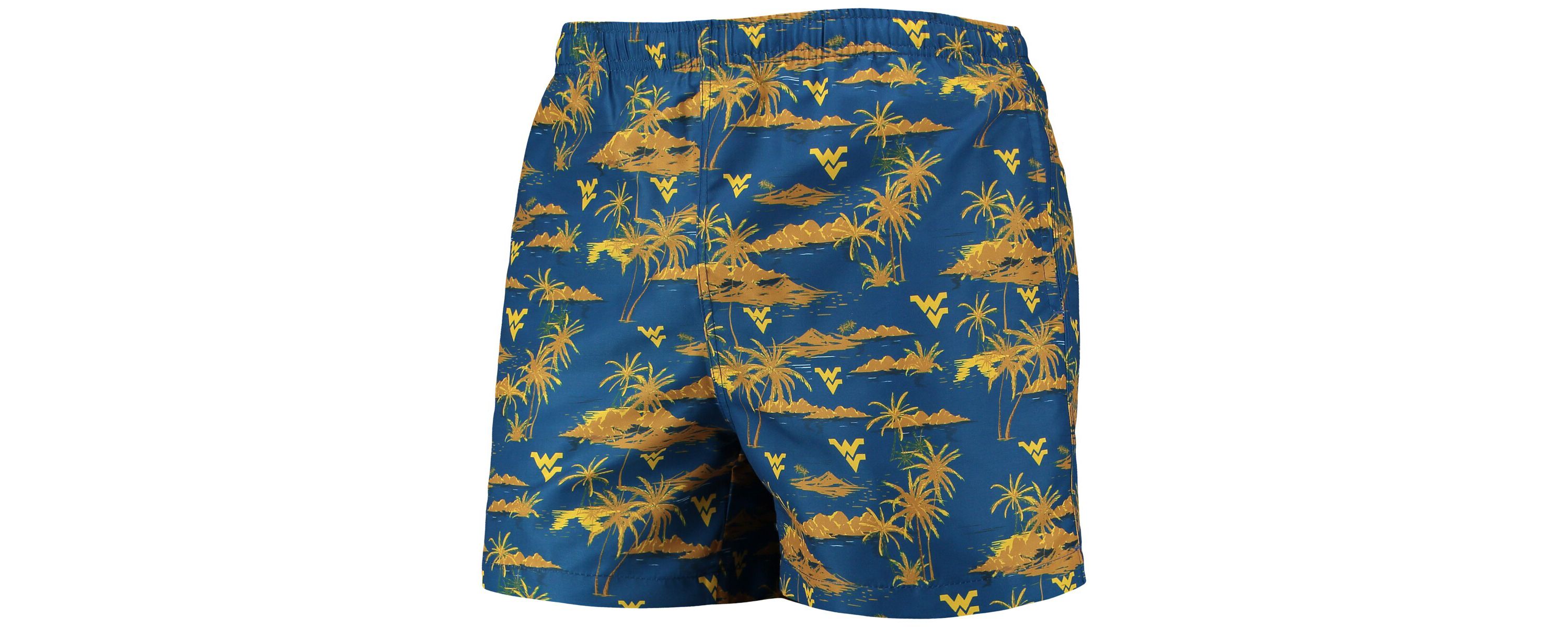 NCAA West Virginia Mountaineers Island Palm Swim Trunks