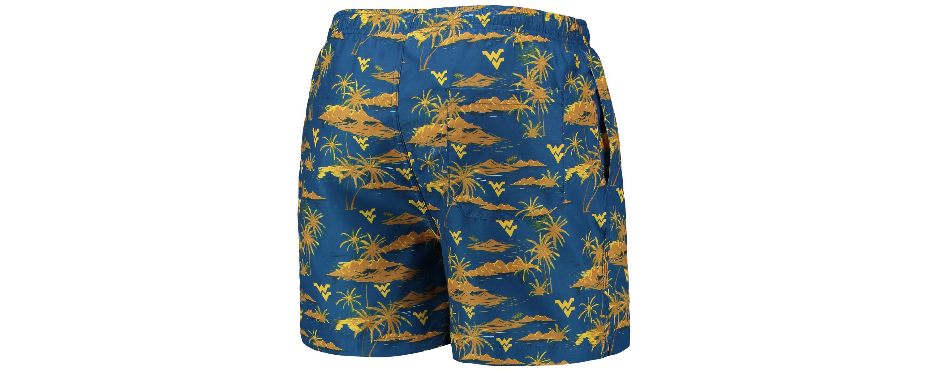 NCAA West Virginia Mountaineers Island Palm Swim Trunks