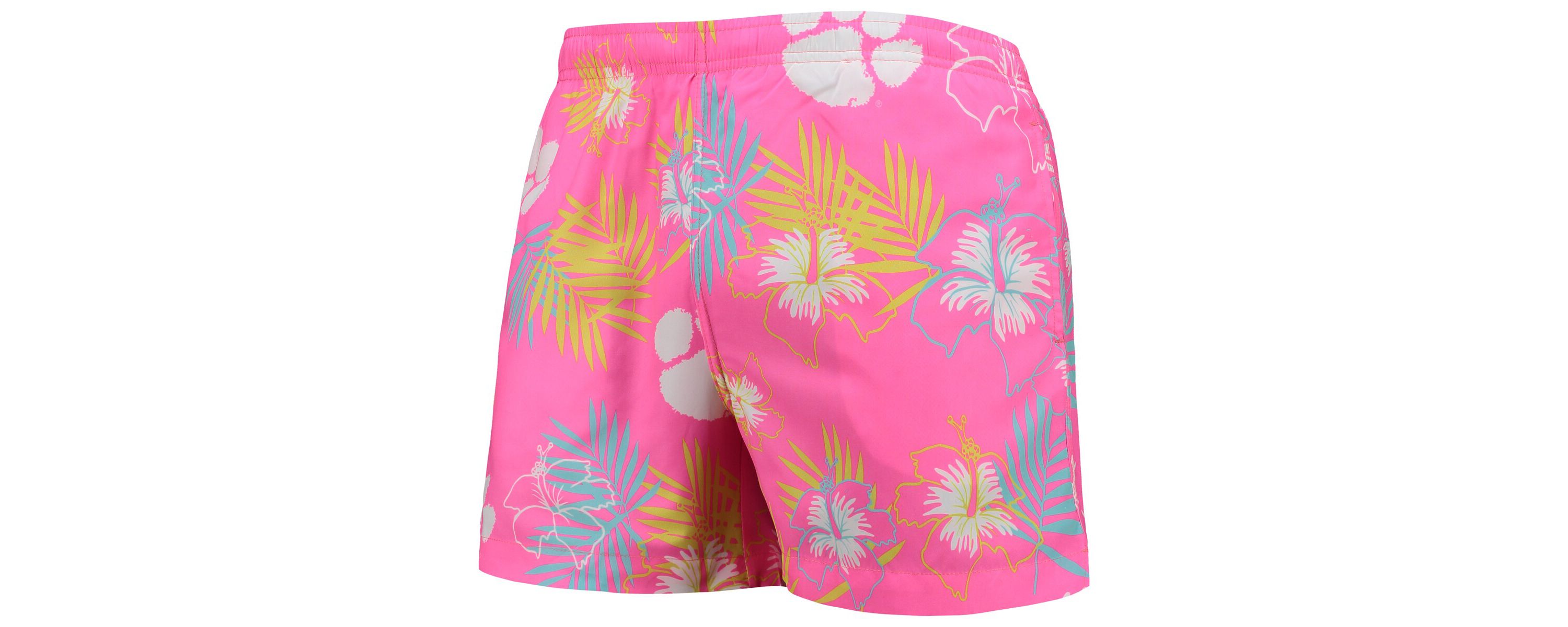 NCAA Clemson Tigers Neon Floral Swim Trunks