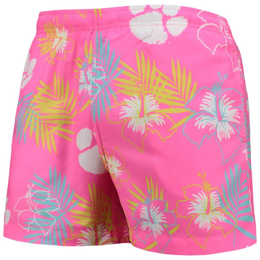 NCAA Clemson Tigers Neon Floral Swim Trunks