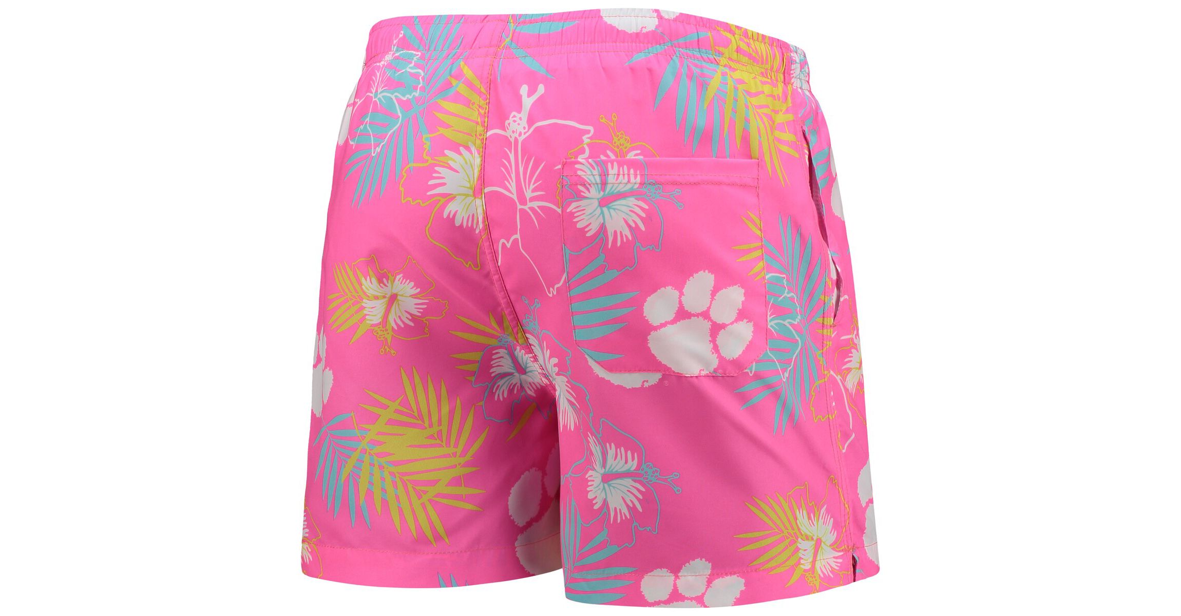 NCAA Clemson Tigers Neon Floral Swim Trunks