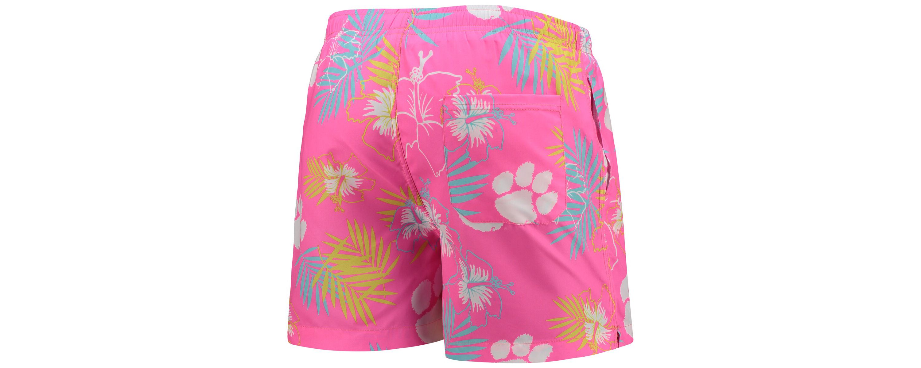NCAA Clemson Tigers Neon Floral Swim Trunks