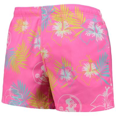 NCAA Florida State Seminoles Neon Floral Swim Trunks