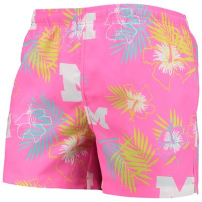 NCAA Michigan Wolverines Neon Floral Swim Trunks