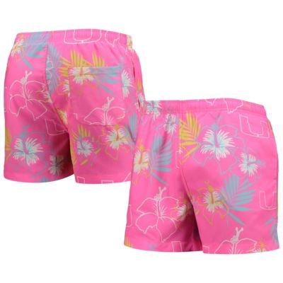 Miami (FL) Hurricanes NCAA Neon Floral Swim Trunks