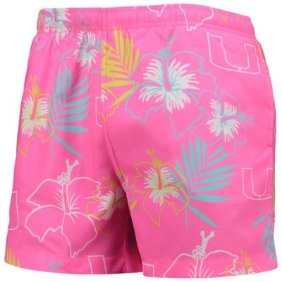 Miami (FL) Hurricanes NCAA Neon Floral Swim Trunks