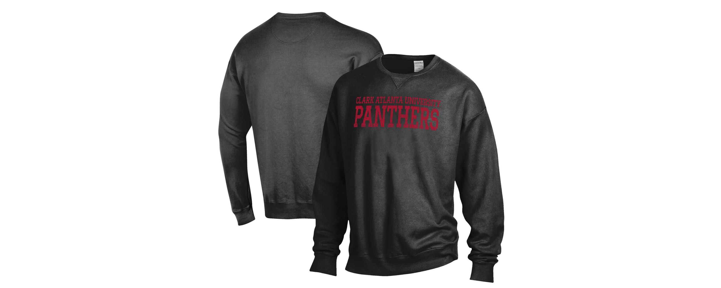 Clark Atlanta Panthers NCAA Clark Atlanta University Panthers Stack Garment Dyed Crewneck Pullover Sweatshirt