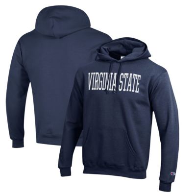 Champion Men's NCAA Virginia State Trojans Eco Powerblend Pullover Hoodie, Navy Blue, 3XL