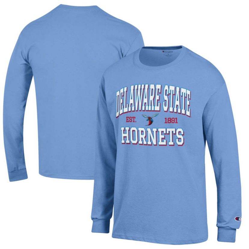 NCAA Light Delaware State Hornets Jersey Est. Date Long Sleeve T-Shirt