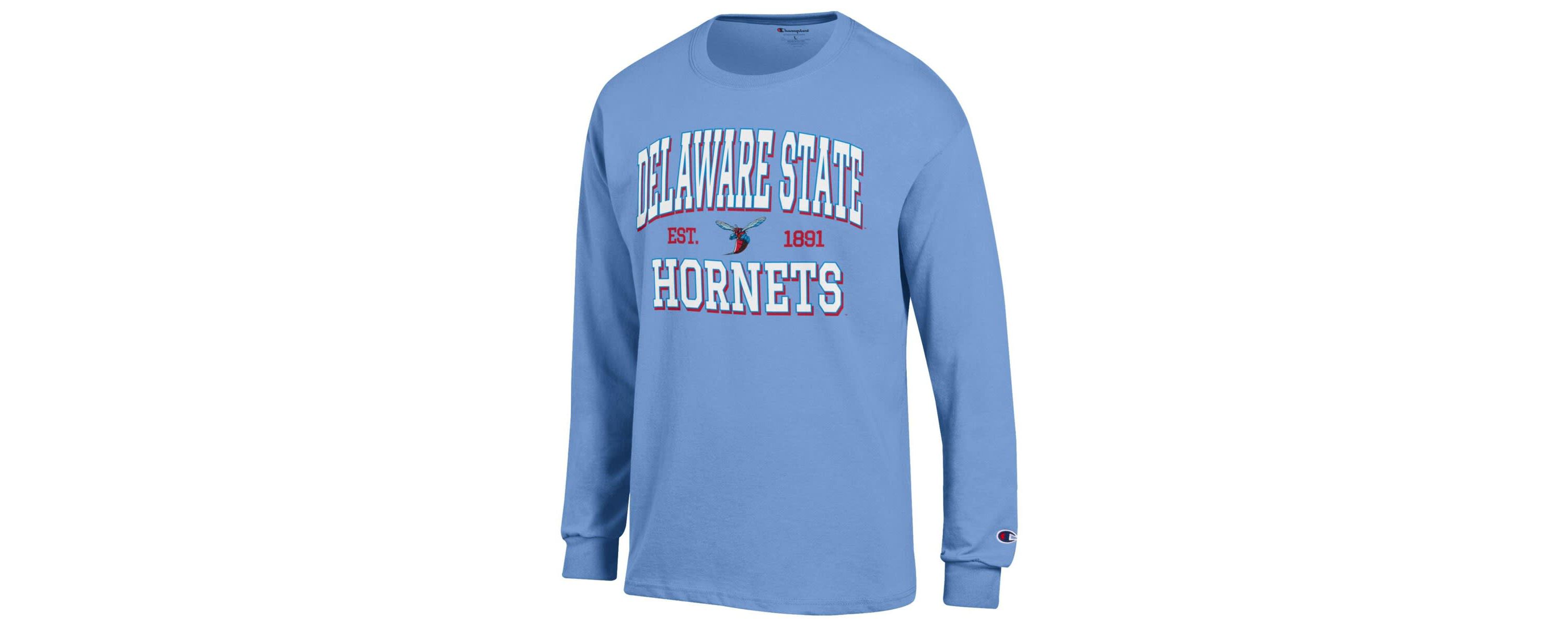 NCAA Light Delaware State Hornets Jersey Est. Date Long Sleeve T-Shirt