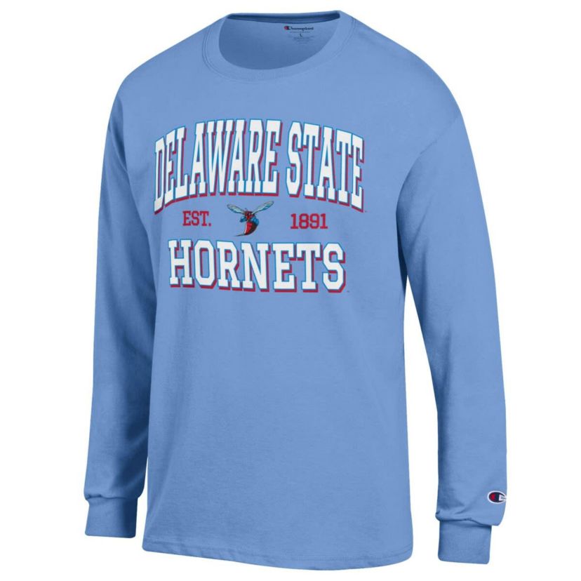 NCAA Light Delaware State Hornets Jersey Est. Date Long Sleeve T-Shirt