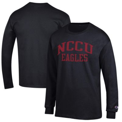 Champion Men's NC Central Eagles NCAA North Carolina Central Eagles Jersey Long Sleeve T-Shirt, Black, 3XL