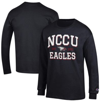 Champion Men's NC Central Eagles NCAA North Carolina Central Eagles Jersey Est. Date Long Sleeve T-Shirt, Black, 3XL