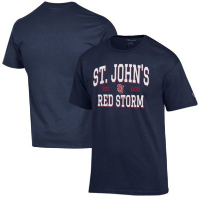 Champion Men's St. John's Red Storm NCAA St. John's Storm Est. Date Jersey T-Shirt, Navy Blue, 3XL