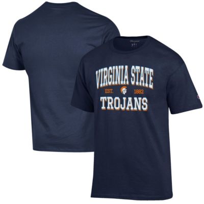 Champion Men's NCAA Virginia State Trojans Est. Date Jersey T-Shirt, Navy Blue, 3XL
