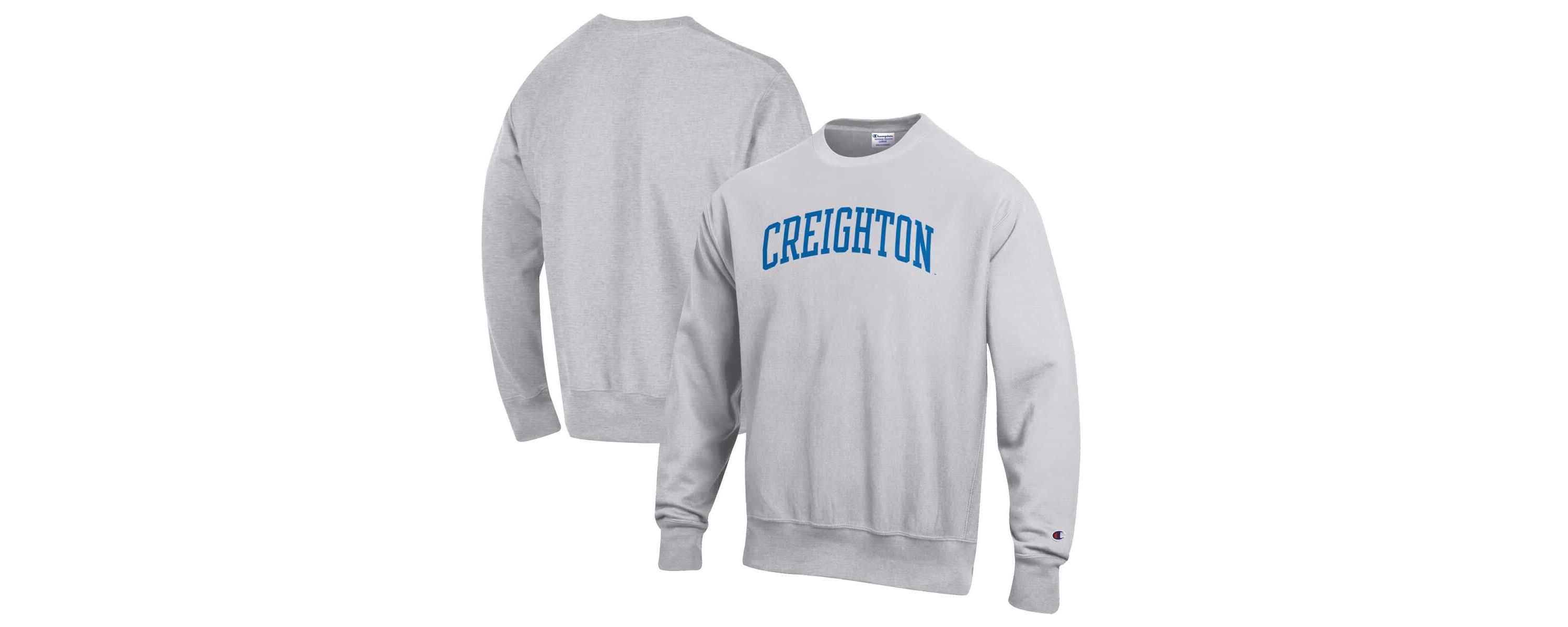 Creighton University Bluejays NCAA ed Creighton Bluejays Reverse Weave Fleece Crewneck Sweatshirt