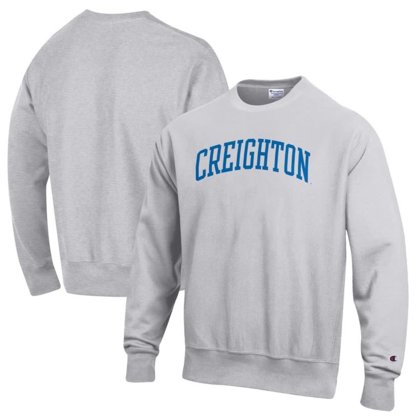 Creighton University Bluejays NCAA ed Creighton Bluejays Reverse Weave Fleece Crewneck Sweatshirt