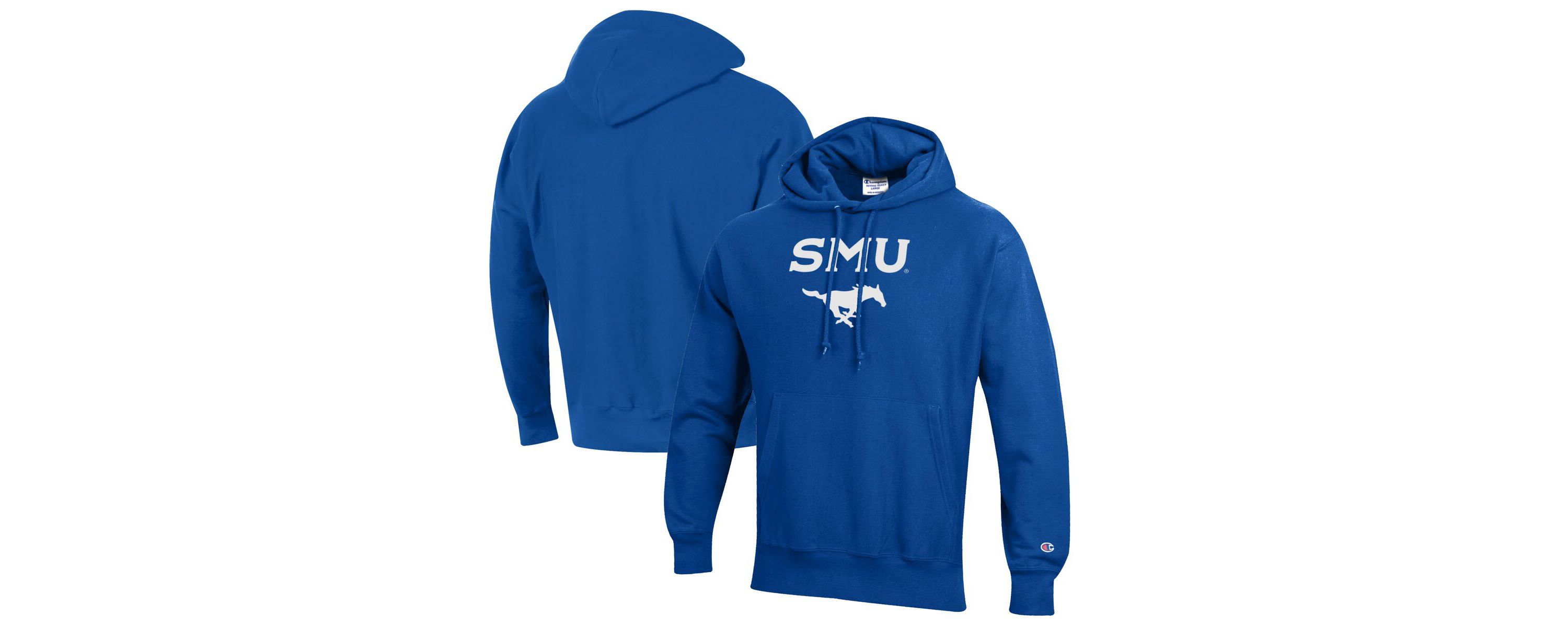NCAA SMU Mustangs Reverse Weave Fleece Pullover Hoodie