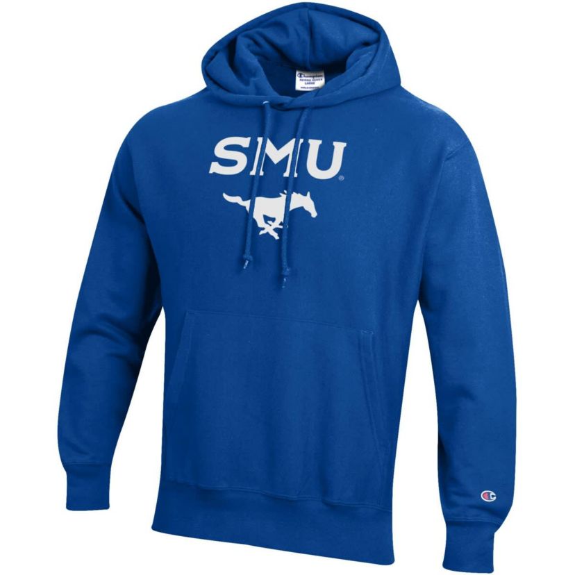 NCAA SMU Mustangs Reverse Weave Fleece Pullover Hoodie