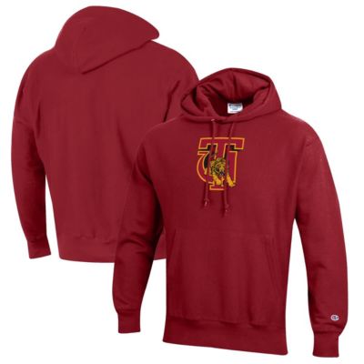 Champion Men's NCAA Tuskegee Golden Tigers Reverse Weave Fleece Pullover Hoodie, Crimson, Medium