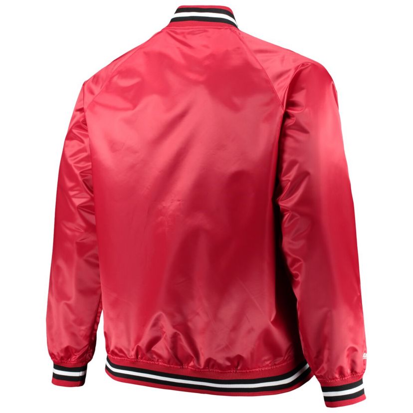 NBA Chicago Bulls Big & Tall Hardwood Classics Raglan Satin Full-Snap Jacket