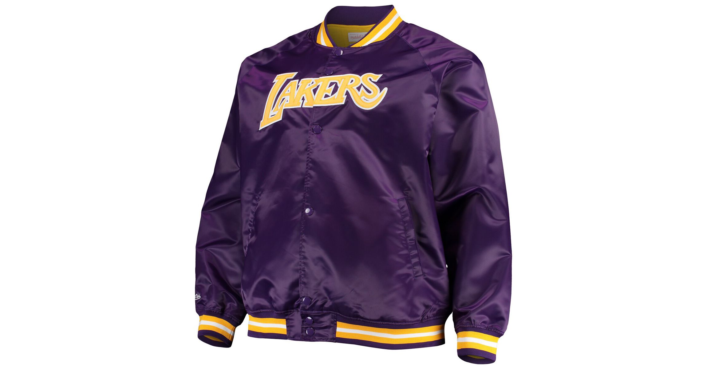 NBA Los Angeles Lakers Big & Tall Hardwood Classics Raglan Satin Full-Snap Jacket