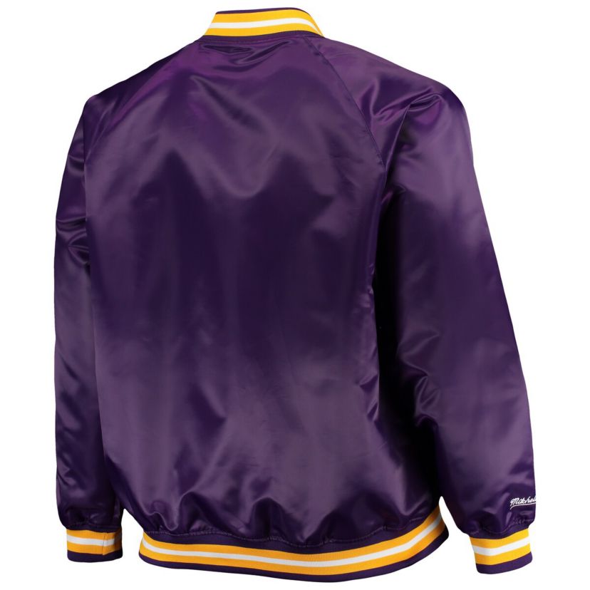 NBA Los Angeles Lakers Big & Tall Hardwood Classics Raglan Satin Full-Snap Jacket