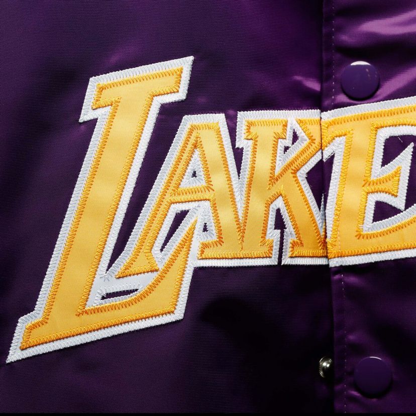 NBA Los Angeles Lakers Big & Tall Hardwood Classics Raglan Satin Full-Snap Jacket
