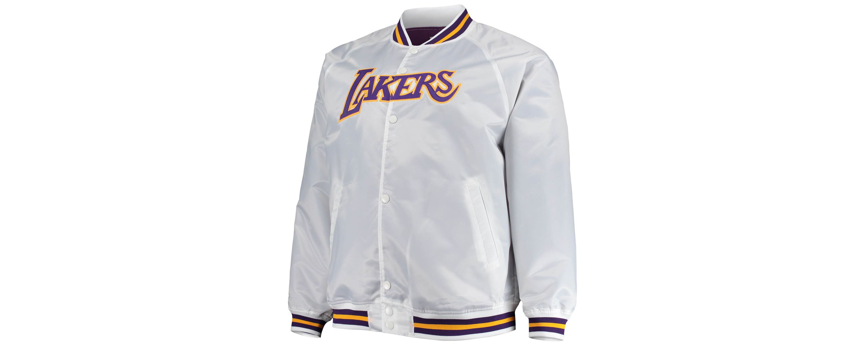 NBA Los Angeles Lakers Big & Tall Hardwood Classics Raglan Satin Full-Snap Jacket